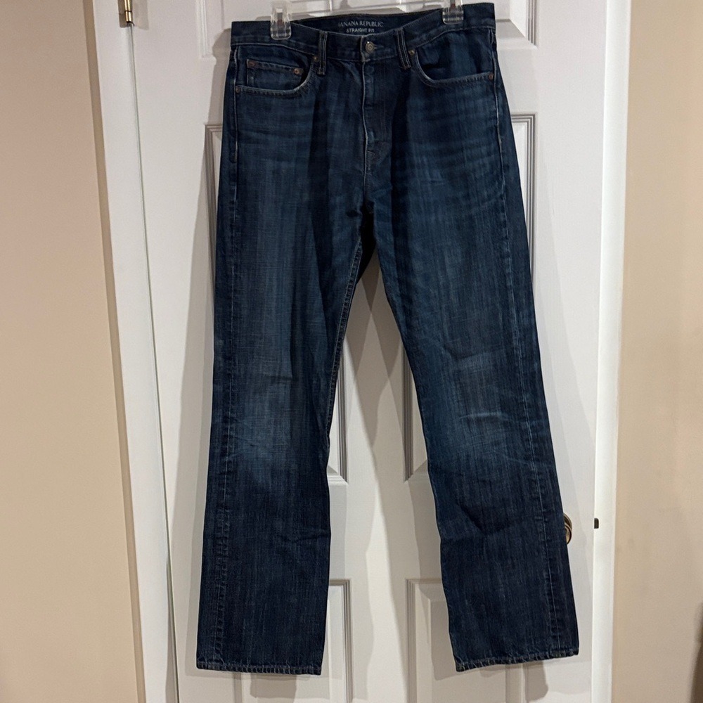Banana Republic Men's Dark Blue Straight Fit Jeans‎ size 33W x 34L